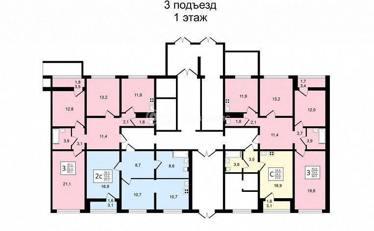 2-комнатная квартира, 68.2 м2, эт. 16, id: 969780, фото 18