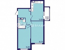 2-комнатная квартира, 64.15 м2