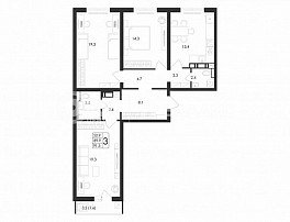 3-комнатная квартира, 91.5 м2