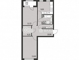 2-комнатная квартира, 59.99 м2