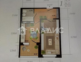 1-Комнатная квартира 36.30м²