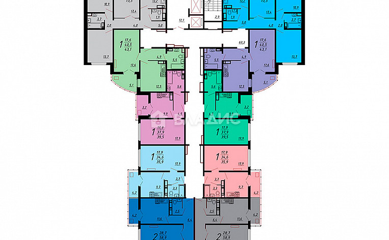 2-Комнатная квартира 58.70м², эт. 4, фото 6