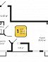 1-комнатная квартира, 56.5 м2, эт. 15, id: 979062, фото 1