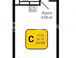 1-комнатная квартира, 26.99 м2