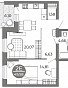 2-комнатная квартира, 49.58 м2, эт. 1, id: 1067004, фото 1