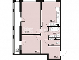 2-комнатная квартира, 69.62 м2