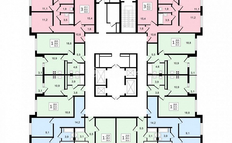 1-комнатная квартира, 39 м2, эт. 3, id: 1003000, фото 28