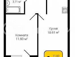 1-комнатная квартира, 40.13 м2