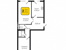 2-комнатная квартира, 71.2 м2