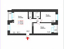 1-комнатная квартира, 81.49 м2