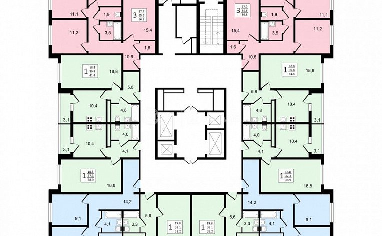 1-комнатная квартира, 39 м2, эт. 3, id: 1003000, фото 28