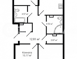 3-комнатная квартира, 96.85 м2