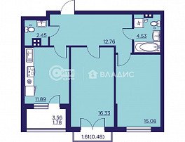 2-комнатная квартира, 64.97 м2