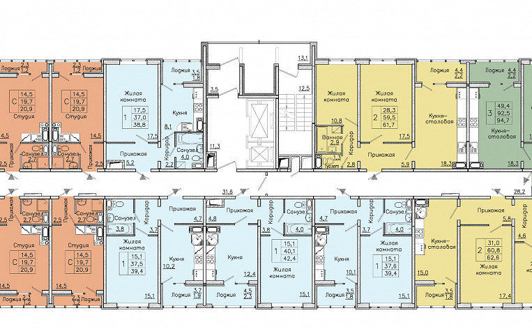3-Комнатная квартира 94.70м², эт. 3, фото 3