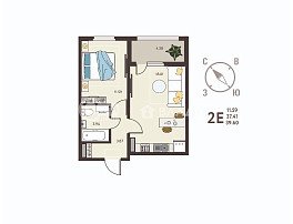 1-комнатная квартира, 39.6 м2