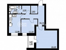 2-комнатная квартира, 70.03 м2