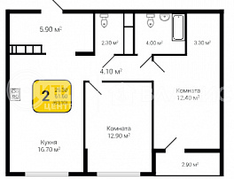 2-комнатная квартира, 63.1 м2