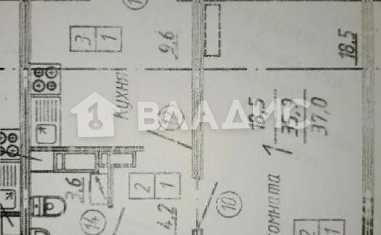 1-Комнатная квартира 35.90м², эт. 3, фото 8