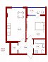 1-комнатная квартира, 51.37 м2, эт. 4, id: 753194, фото 1