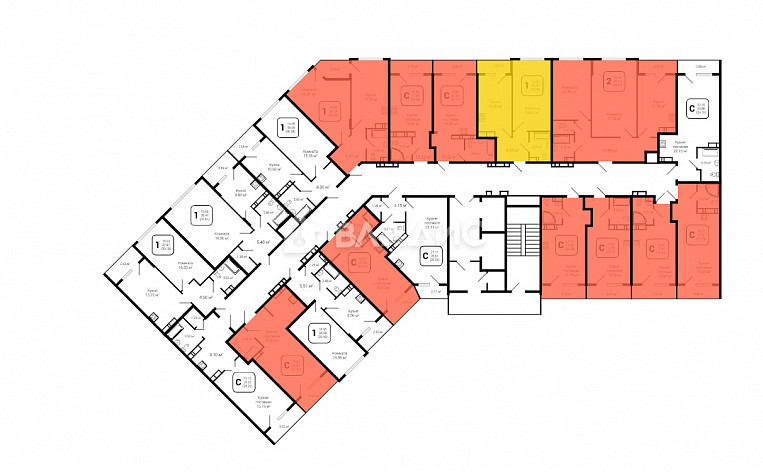 1-Комнатная квартира 34.46м², эт. 20, фото 13