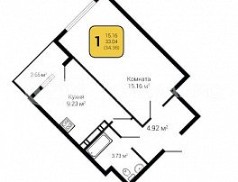 2-комнатная квартира, 57.15 м2