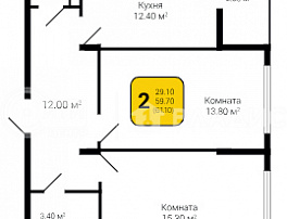 1-комнатная квартира,  м2