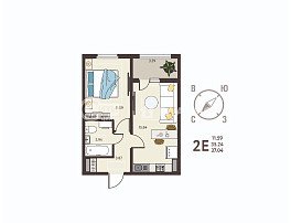 1-комнатная квартира, 37.04 м2