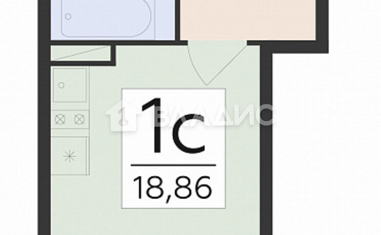 Студия 17.50м², эт. 7, фото 17