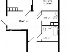 2-комнатная квартира, 58.7 м2