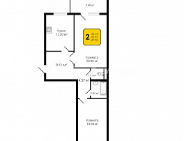 2-комнатная квартира, 67.52 м2