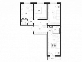 1-комнатная квартира, 91.4 м2