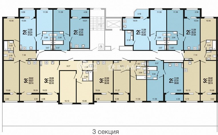 2-комнатная квартира, 59.14 м2, эт. 10, id: 876847, фото 15