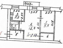 2-комнатная квартира, 42.4 м2