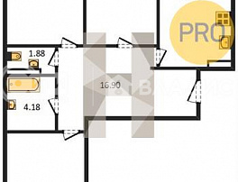 3-комнатная квартира, 87.4 м2