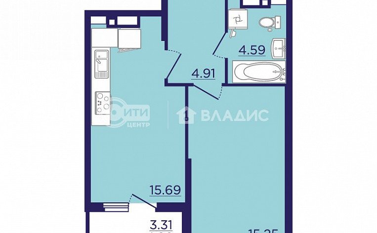 2-комнатная квартира, 64.67 м2, эт. 10, id: 1073676, фото 8