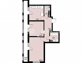 2-комнатная квартира, 67.41 м2