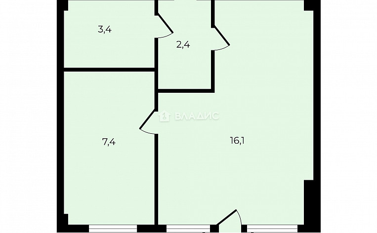 1-Комнатная квартира 29.00м², эт. 4, фото 9