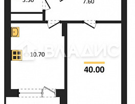 1-Комнатная квартира 40.00м²