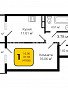 1-комнатная квартира, 41.66 м2, эт. 17, id: 1104275, фото 1