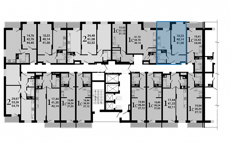 1-Комнатная квартира 42.00м², эт. 8, фото 5