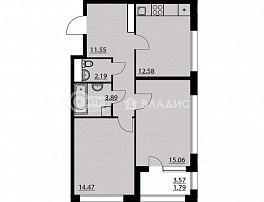 2-комнатная квартира, 61.16 м2