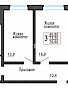 3-комнатная квартира, 76.6 м2, эт. 16, id: 736865, фото 1
