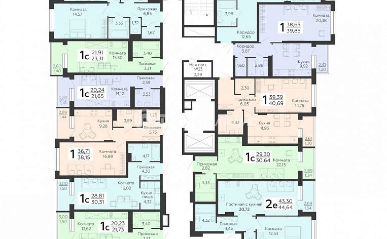 1-комнатная квартира, 30.64 м2, эт. 13, id: 753320, фото 7