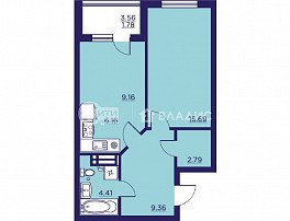 3-комнатная квартира, 93.57 м2