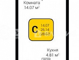 1-комнатная квартира, 28.62 м2