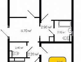 3-комнатная квартира, 88.9 м2