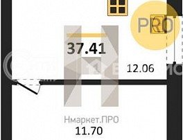 1-комнатная квартира, 37.41 м2