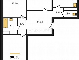 3-Комнатная квартира 79.90м²