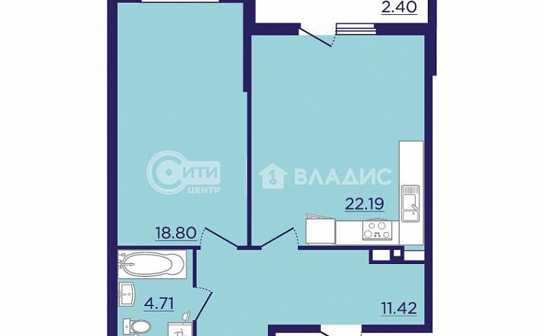 3-комнатная квартира, 93.59 м2, эт. 11, id: 1091432, фото 8