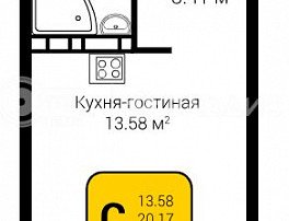 1-комнатная квартира, 20.17 м2